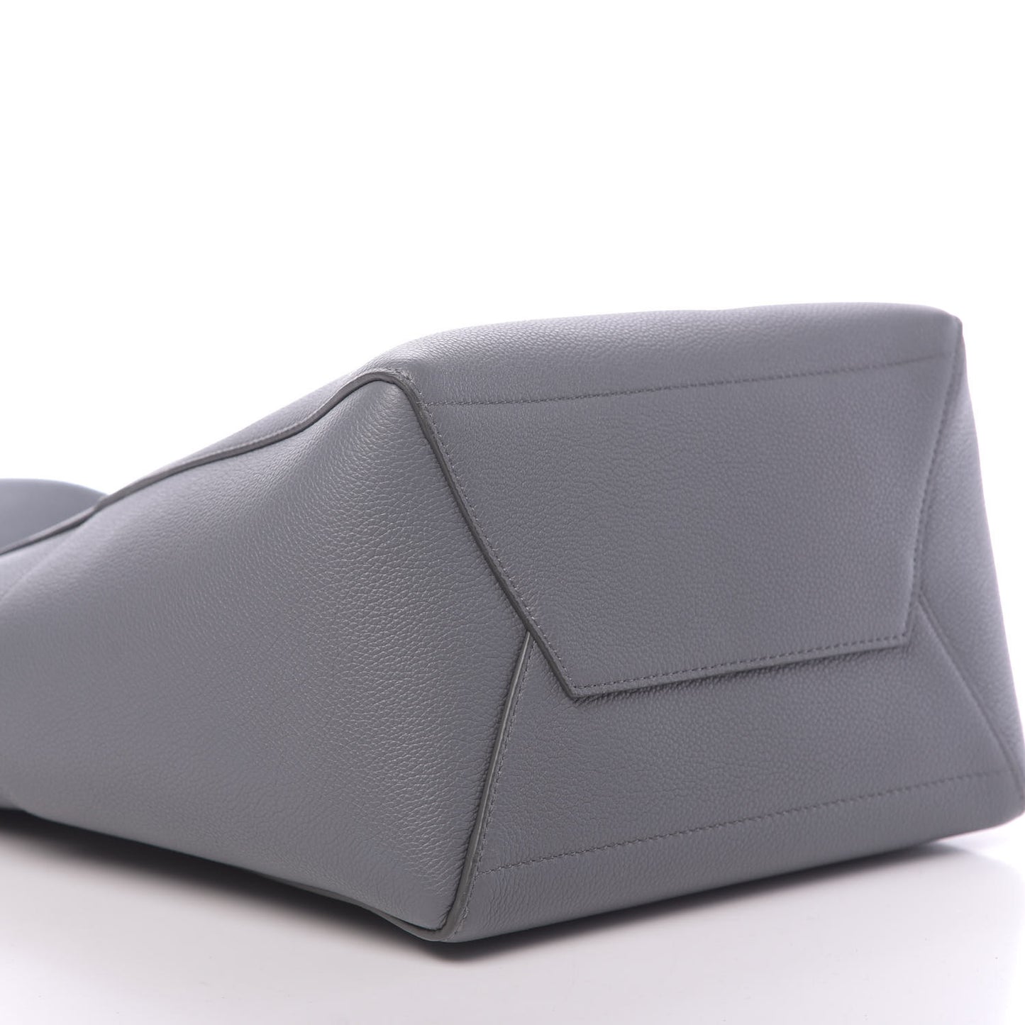 Soft Grained Calfskin Sangle Bucket Bag Grey