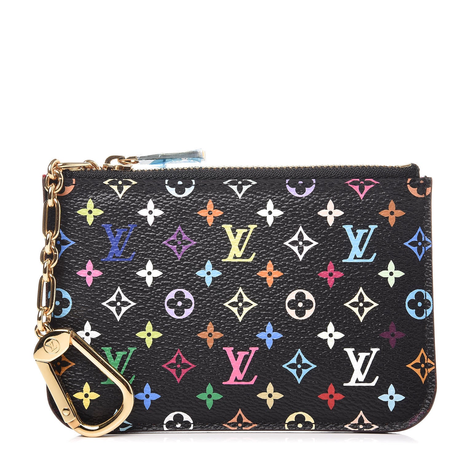 Louis Vuitton Monogram Multicolor Key Pouch Black Grenade 1 of 8