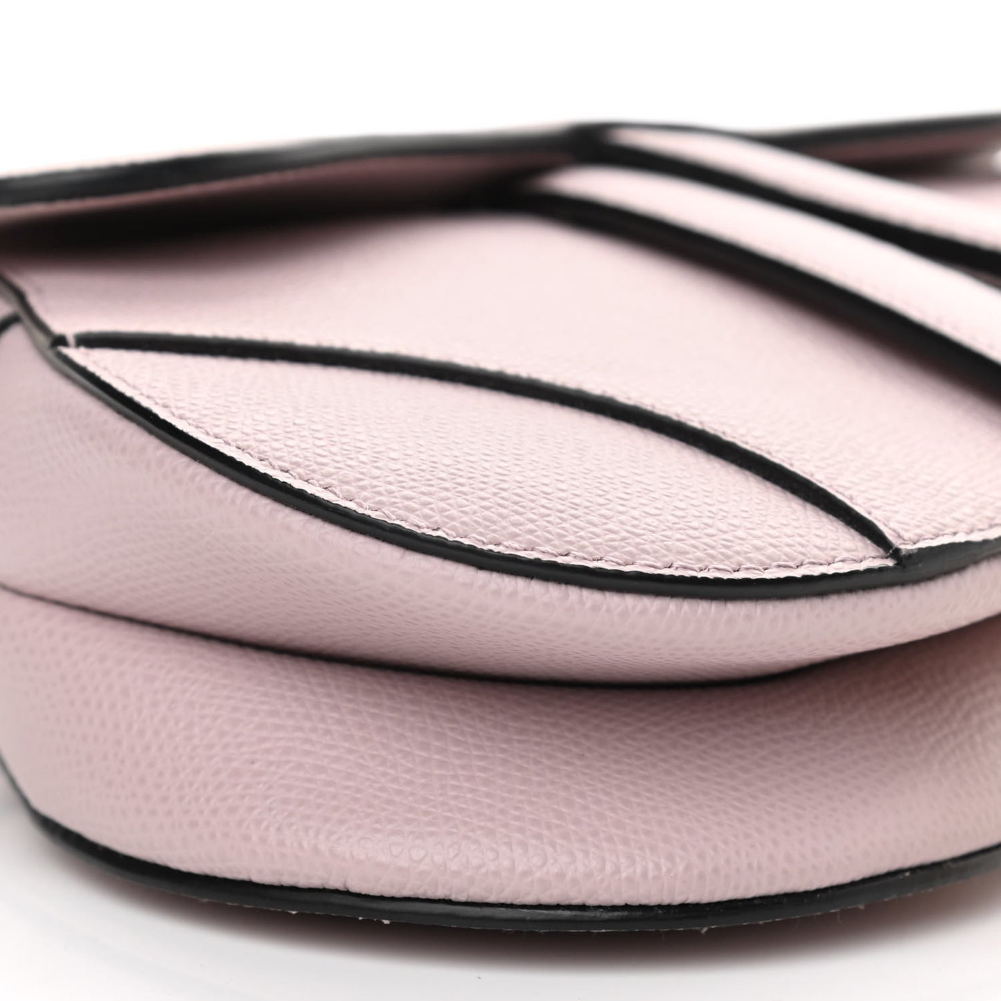 Grained Calfskin Mini Saddle Bag Light Pink