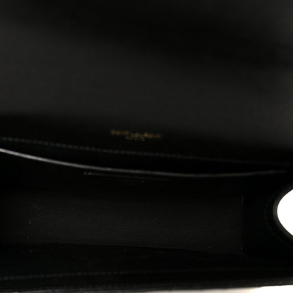 Saint Laurent Grain De Poudre Textured Mixed Matelasse Triquilt Medium Monogram Satchel Black 5 of 11