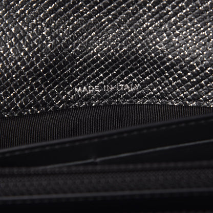 Chanel Glitter Calfskin Quilted Long Flap Wallet Black 7 of 10