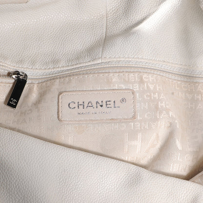 Chanel Distressed Caviar XL Coco Cabas White 6 of 7
