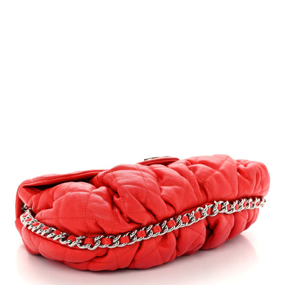 Chanel Washed Lambskin Quilted Medium Chain Around Messenger Red 4 of 13