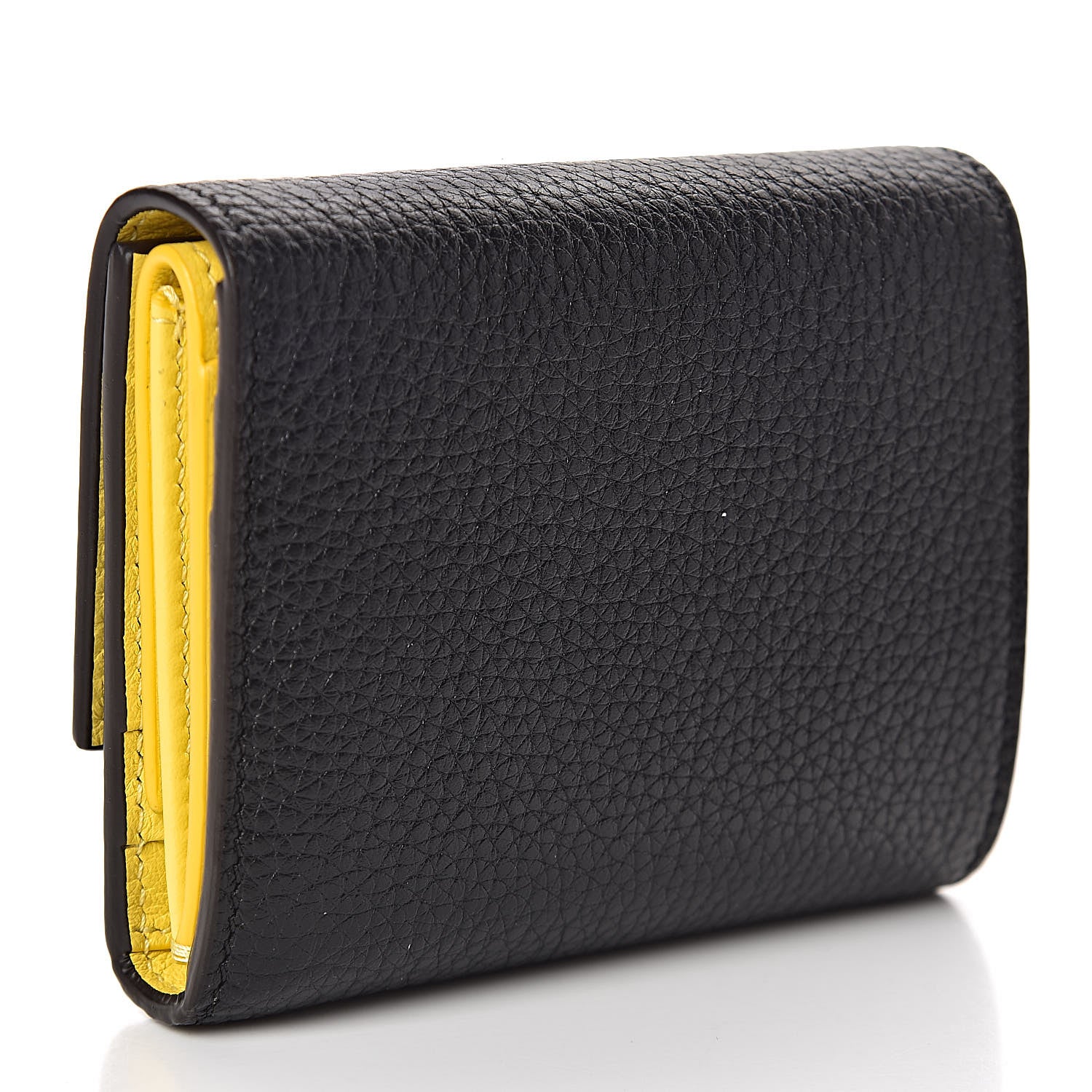 Celine Drummed Calfskin Small Multifunction Folded Wallet Black 3 of 7