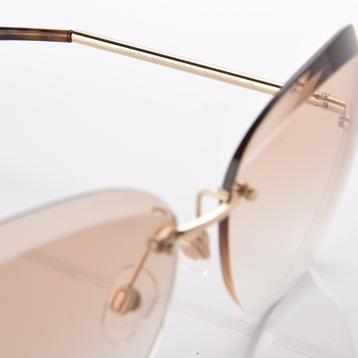 Chanel Metal Spring Round Sunglasses 4220 Gold Brown 5 of 6