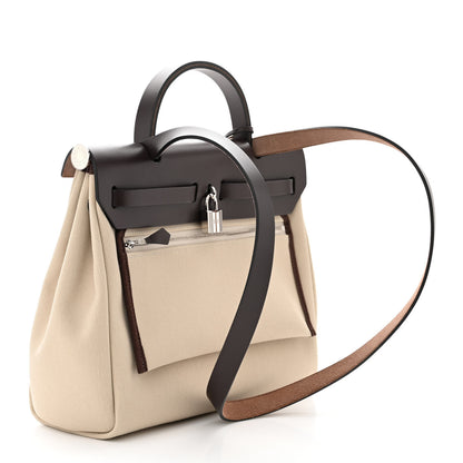 Hermes Military Toile Vache Hunter Herbag Zip Retourne 31 PM Beton 4 of 12