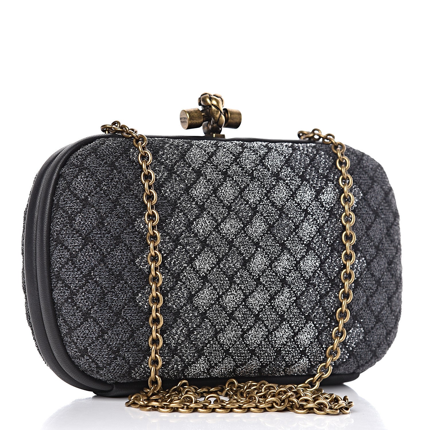 Bottega Veneta Lurex Intrecciato Chain Knot Clutch 3 of 9