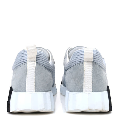 Hermes Textured Mesh Suede Goatskin Bouncing Sneakers 39 Gris Nuage 6 of 11