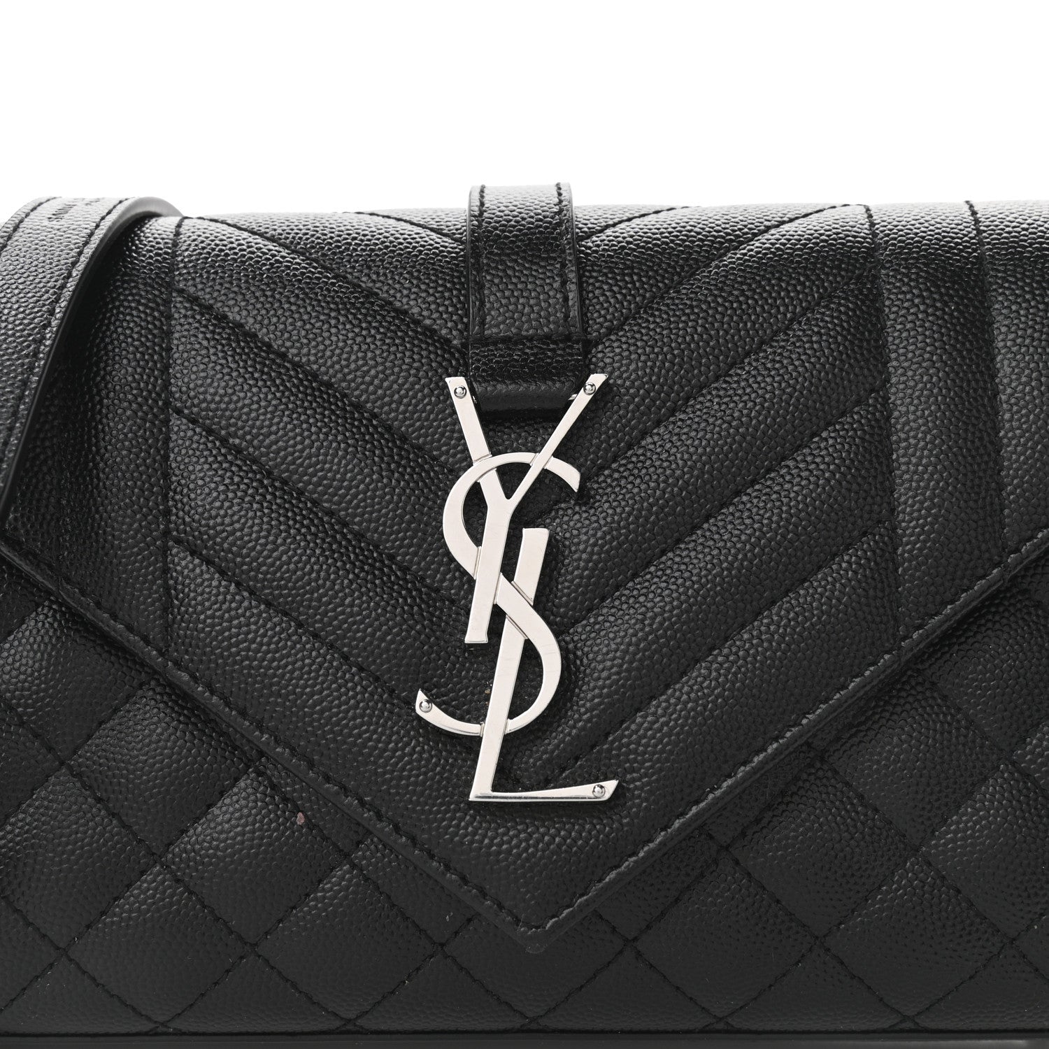 Saint Laurent Grain De Poudre Textured Mixed Matelasse Triquilt Small Monogram Satchel Black 7 of 12