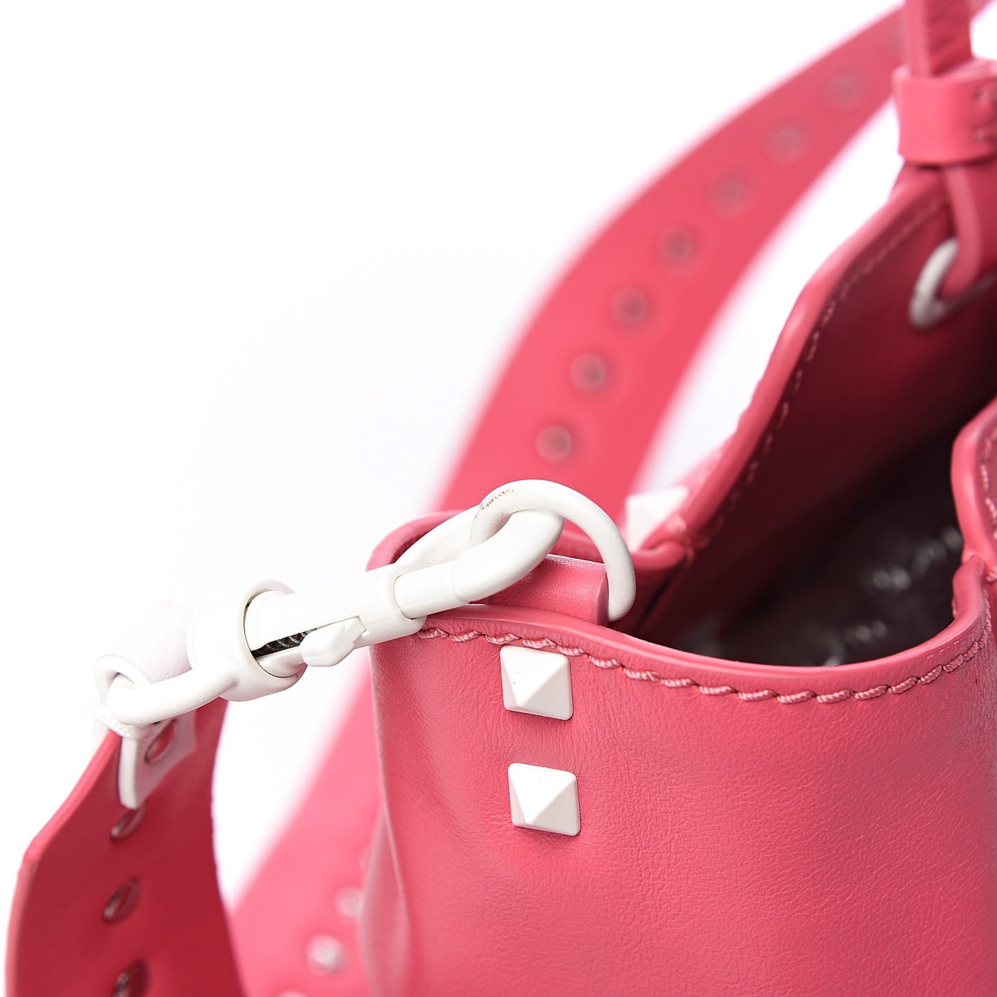 Vitello Colorblock Small Free Rockstud Tote Shadow Pink Optic White
