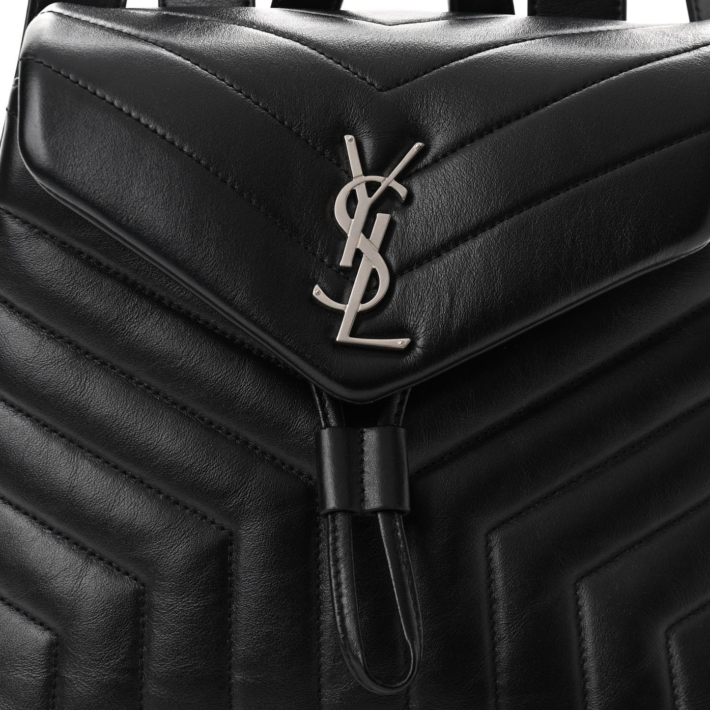 Calfskin Y Quilted Monogram Small Loulou Backpack Black