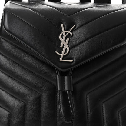 Saint Laurent Calfskin Y Quilted Monogram Small Loulou Backpack Black 8 of 10
