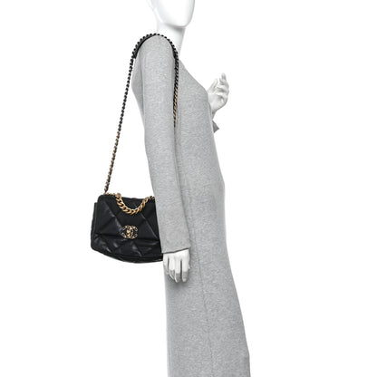 Chanel Goatskin Quilted Medium Chanel 19 Flap Black 2 of 12