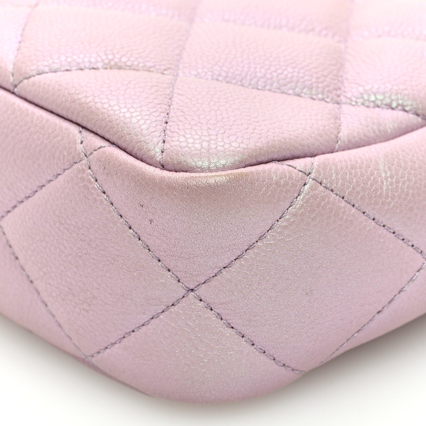Iridescent Caviar Quilted Vertical My Perfect Camera Case Pink