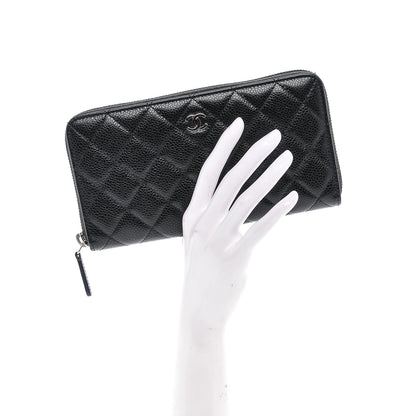 Chanel Caviar Quilted Large Gusset Zip Around Wallet Black 2 of 8