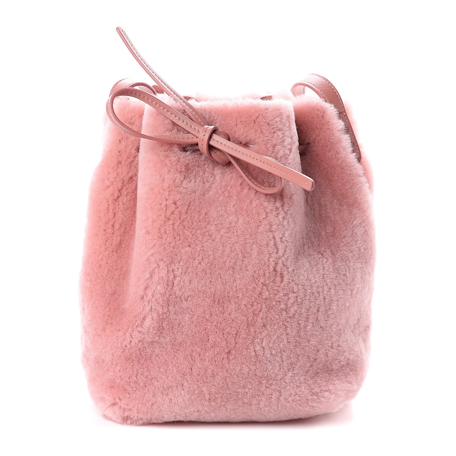 Mansur Gavriel Shearling Mini Bucket Bag Blush 1 of 9