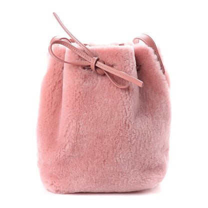 Mansur Gavriel Shearling Mini Bucket Bag Blush 1 of 9
