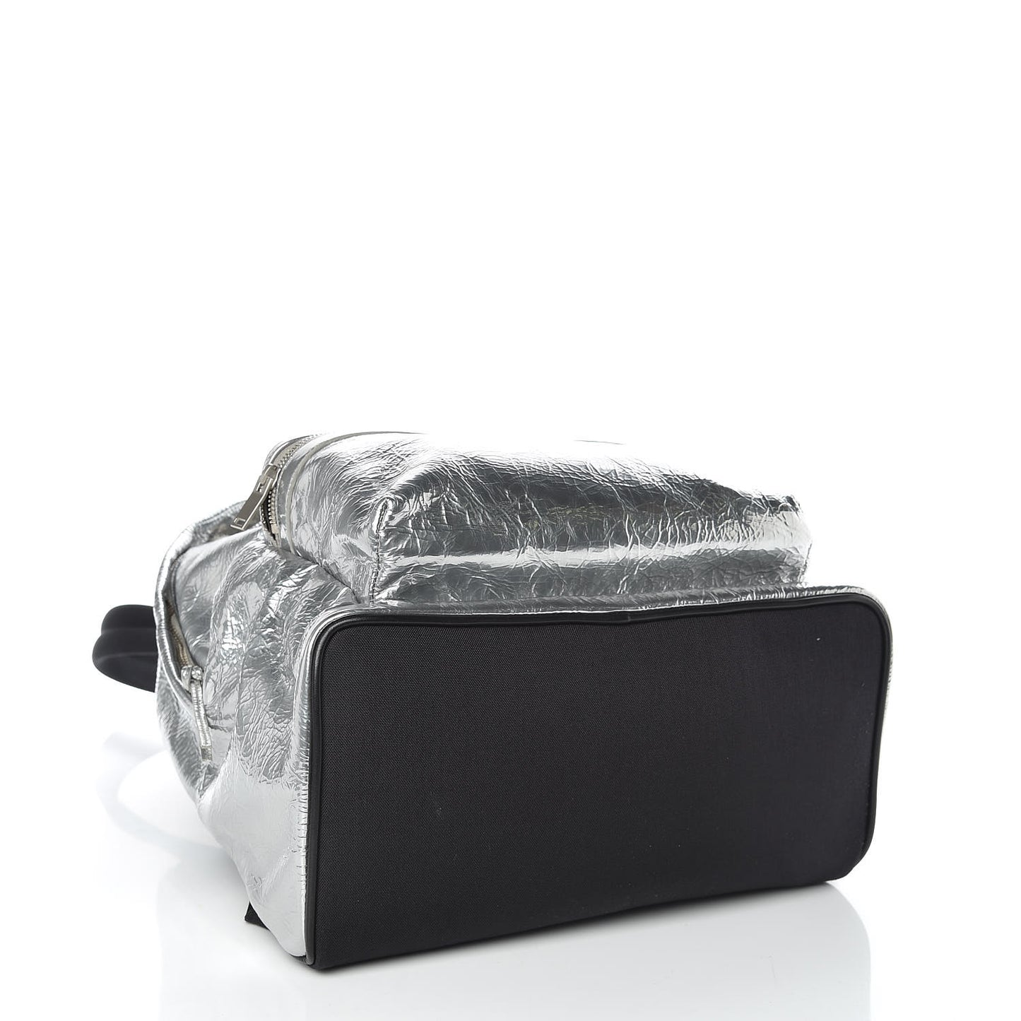 Textured Patent City Backpack Argent