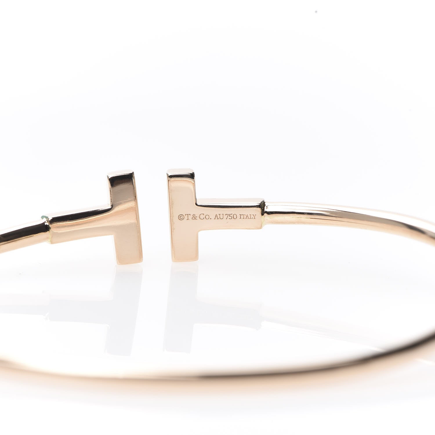 Tiffany 18K Rose Gold T Wire Bracelet 4 of 5