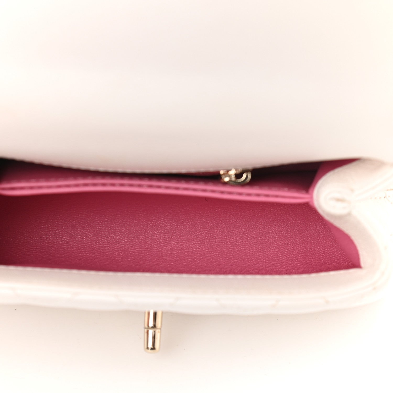Chanel Goatskin Quilted Extra Mini Rainbow Coco Handle Flap White 5 of 9