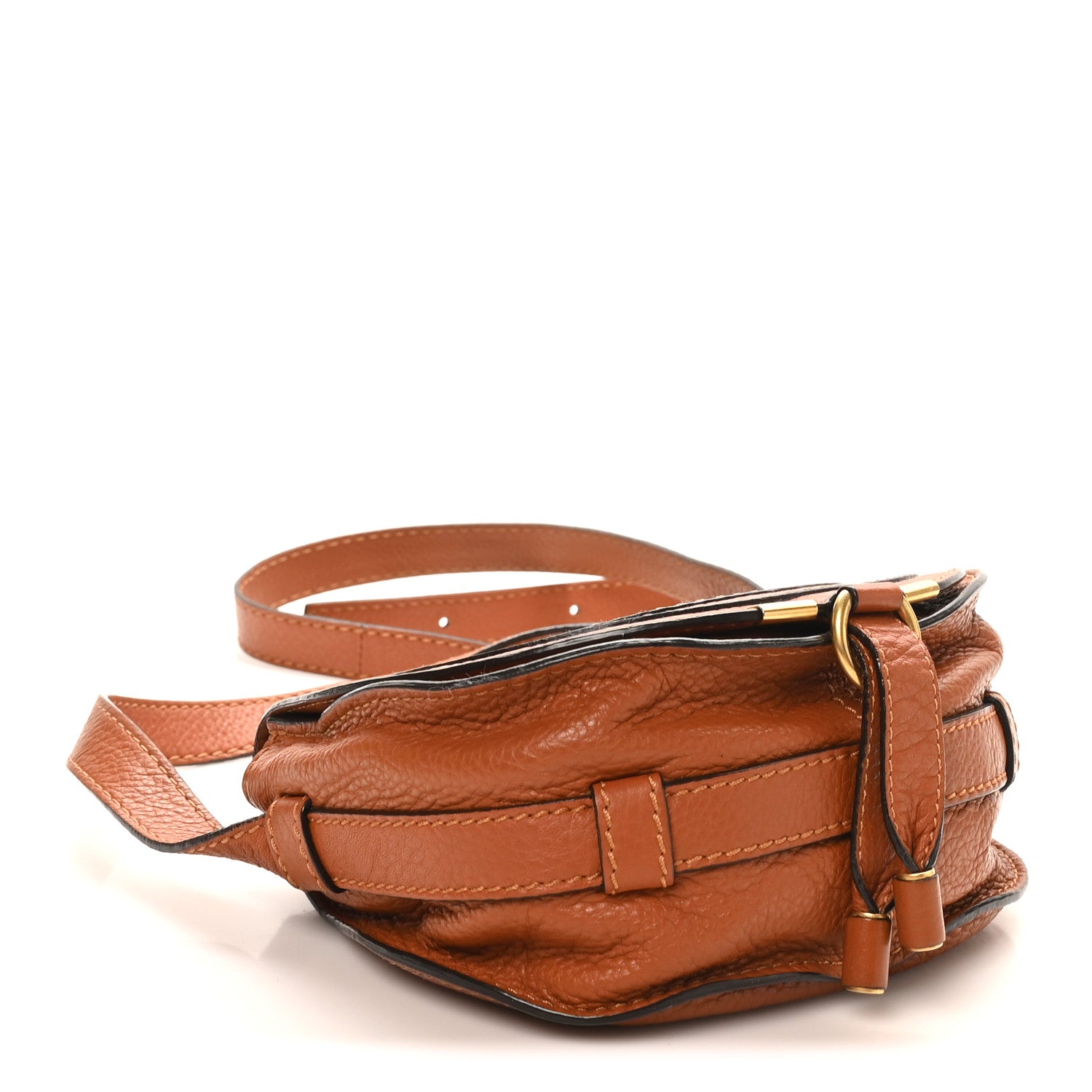 Chloe Calfskin Mini Marcie Round Crossbody Bag Tan 4 of 9