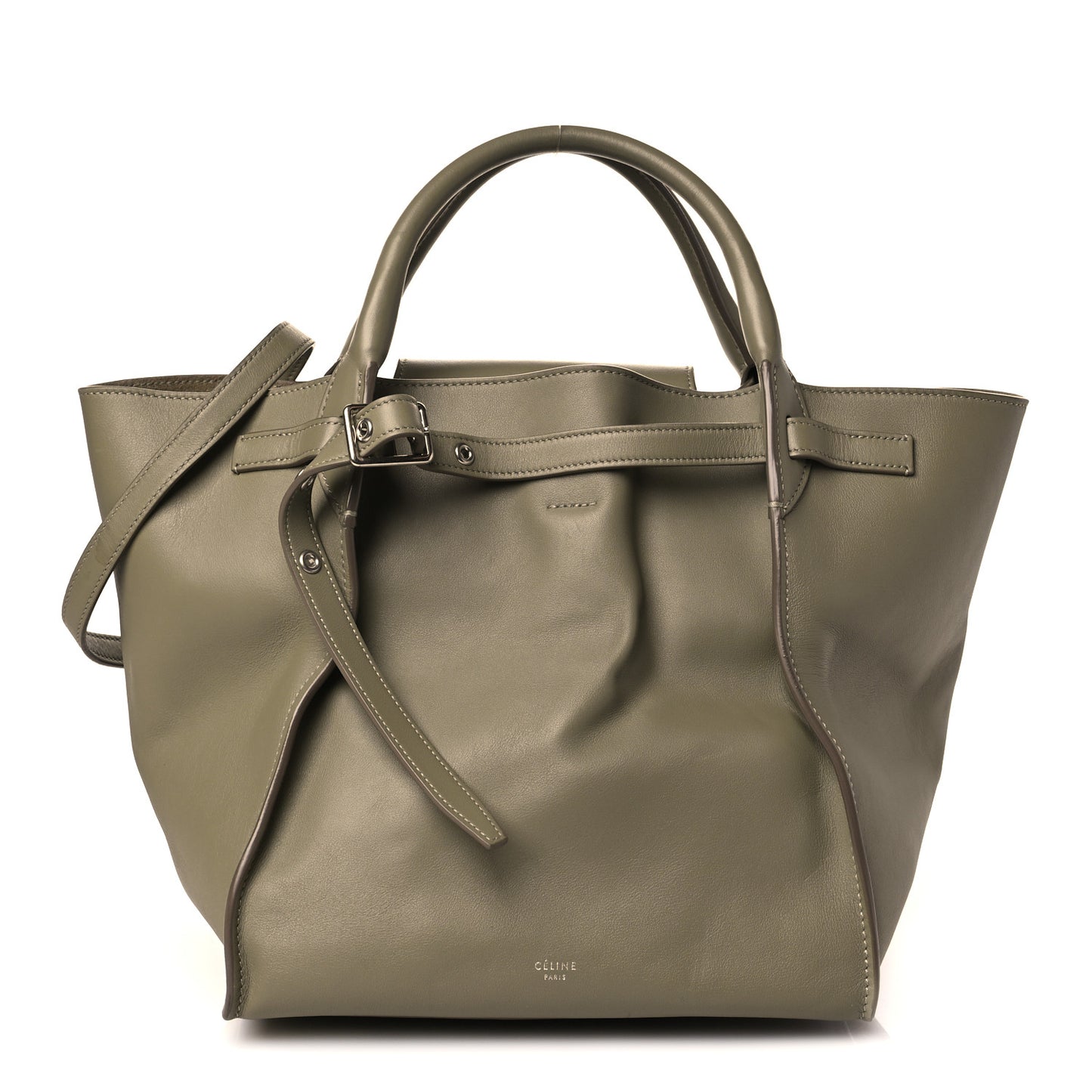 Supple Grained Calfskin Small Big Bag Sage