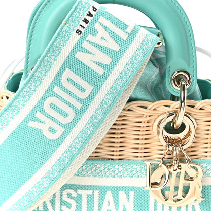 Christian Dior Wicker Oblique Mini Lady Dior Bag Aquamarina 7 of 9