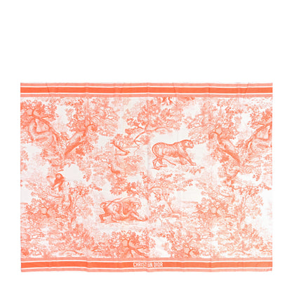 Christian Dior Cotton Toile De Jouy Scarf Orange 1 of 3