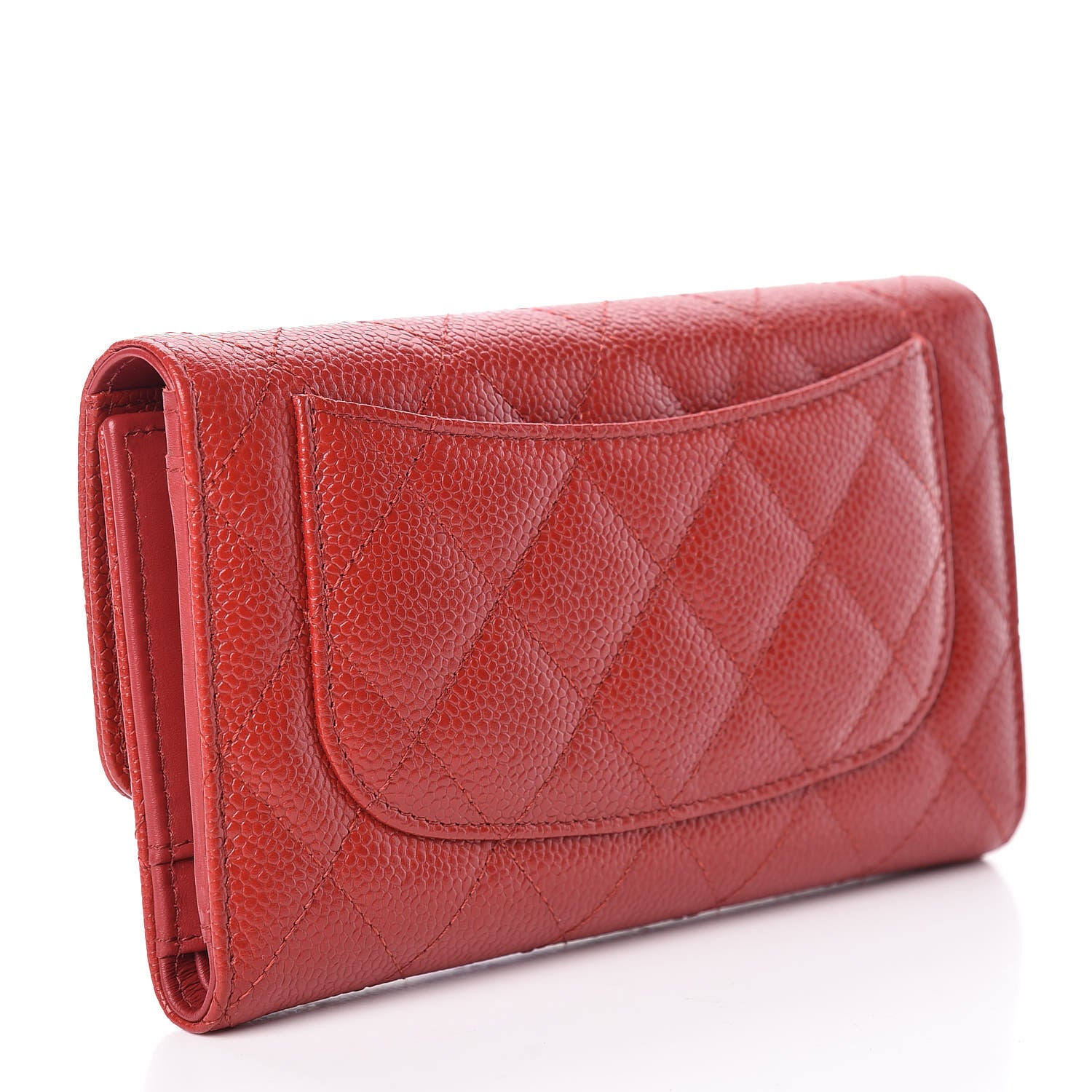 Chanel Caviar Quilted Large Flap Wallet Red 3 of 11