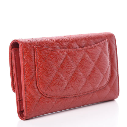 Chanel Caviar Quilted Large Flap Wallet Red 3 of 11