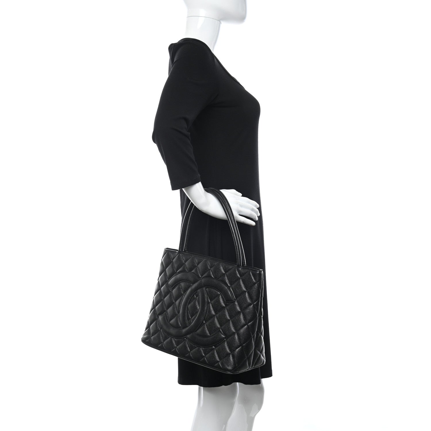 Chanel Caviar Quilted Medallion Tote Black 2 of 14