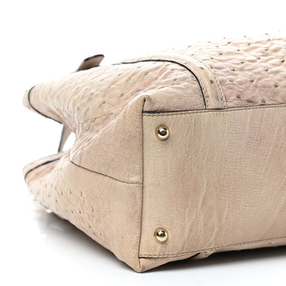 Gucci Ostrich Medium Britt Tote Beige 7 of 8