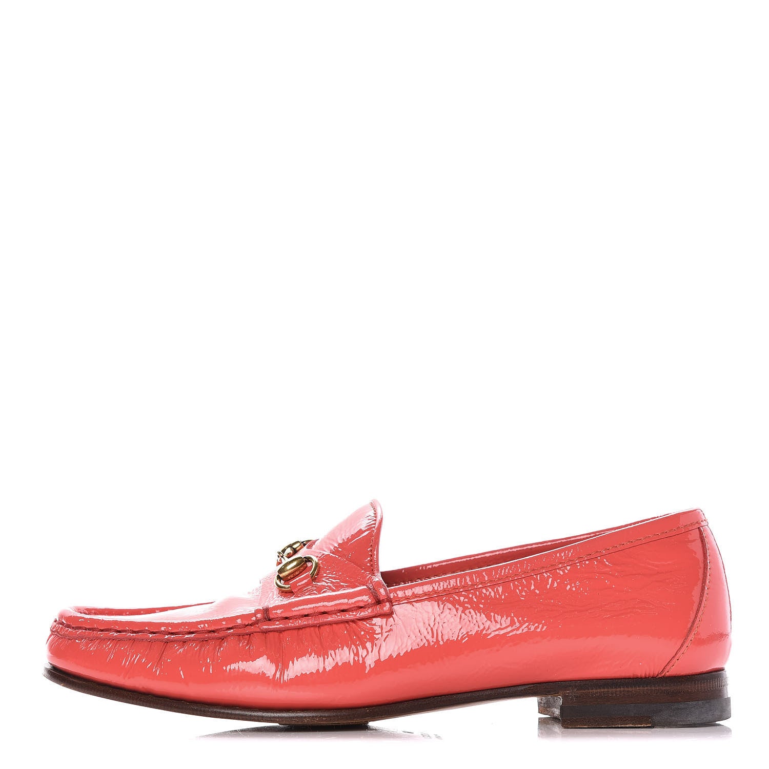 Gucci Patent Womens 1953 Horsebit Loafers 36 Coral 1 of 14