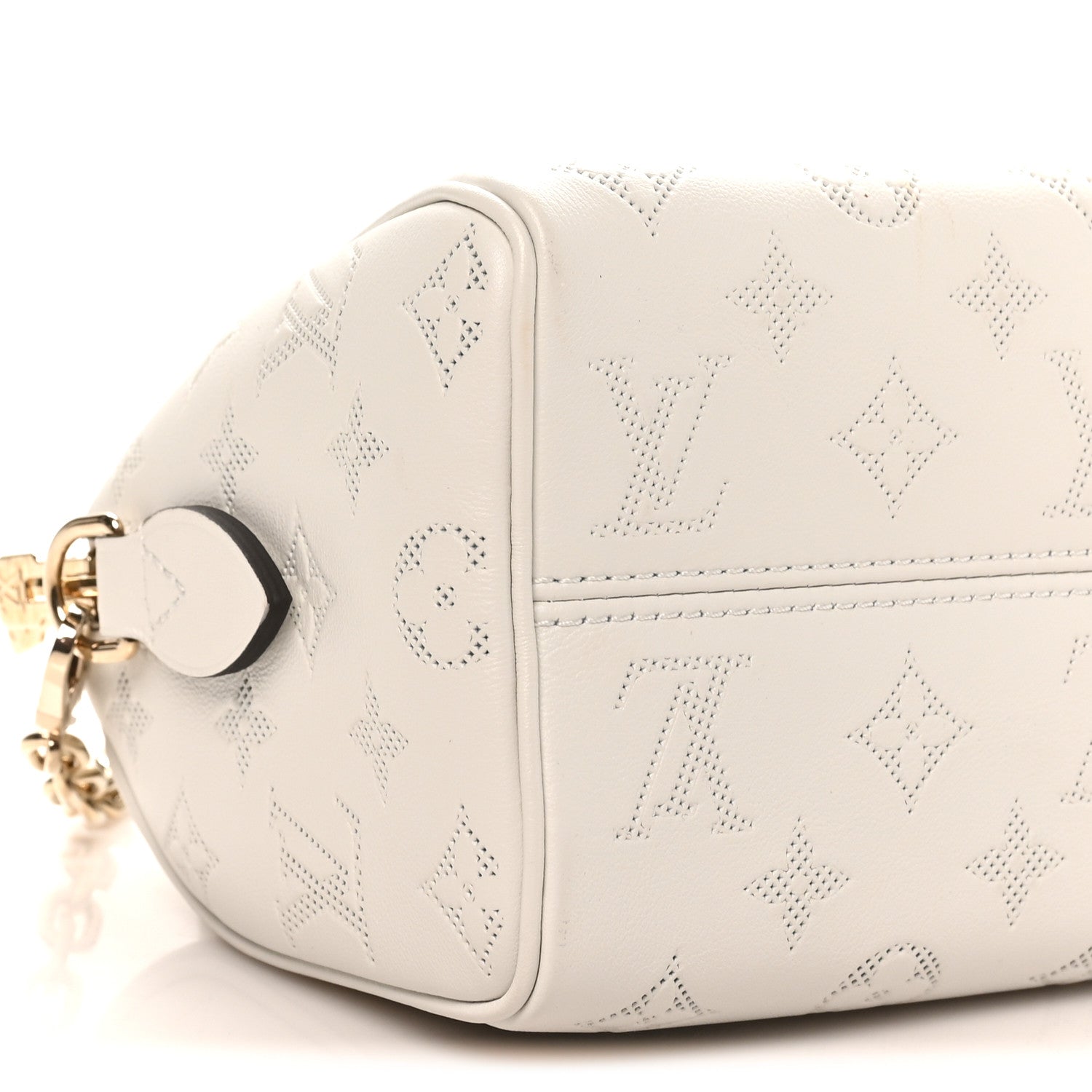 Louis Vuitton Monogram Embossed Calfskin Speedy Bandouliere 20 White Blanc 8 of 9