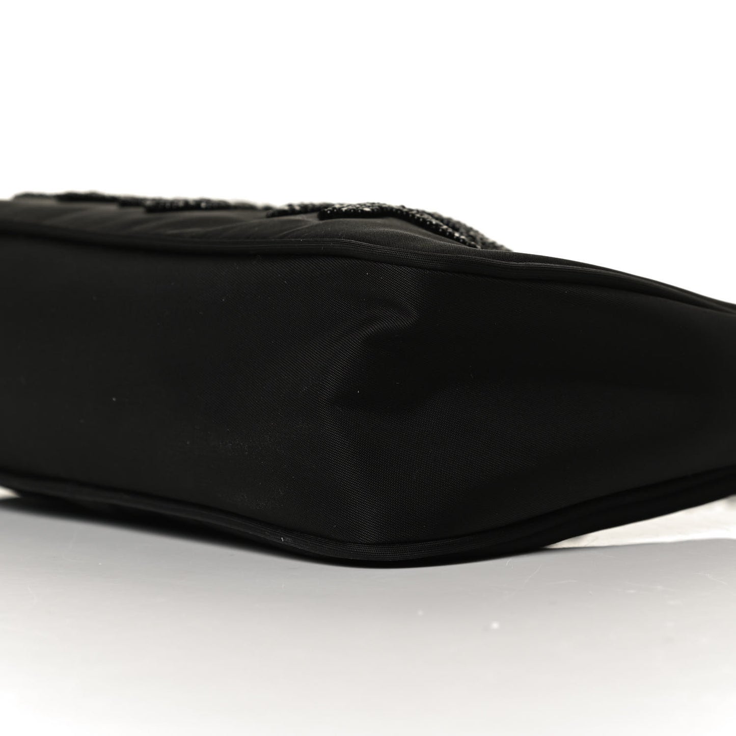 Tessuto Nylon Beaded Ricamo Bag Black