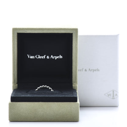 Van Cleef & Arpels 18K White Gold Medium Perlee Ring 50 5.25 6 of 6