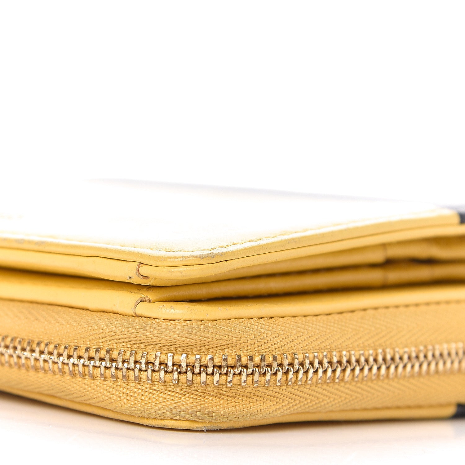 Celine Lambskin Compact Wallet Sun Yellow Black 11 of 18