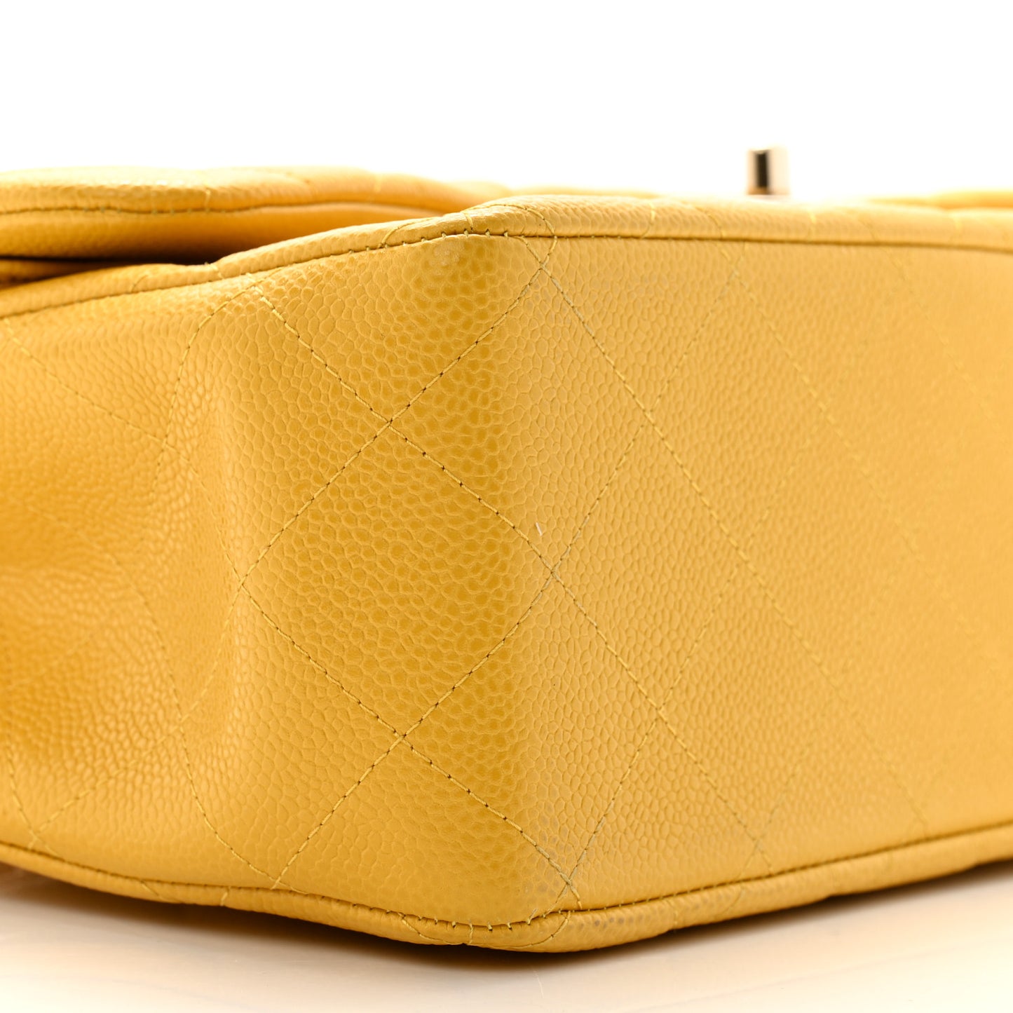 Caviar Quilted Jumbo Double Flap Yellow
