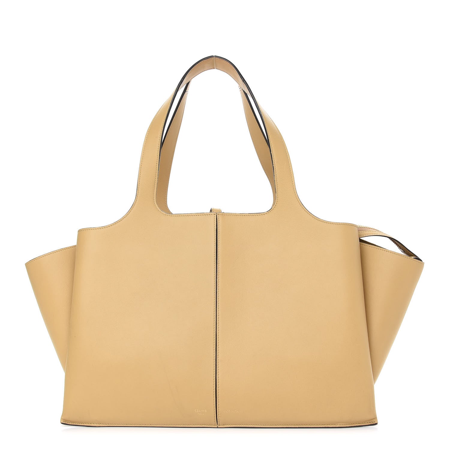 Celine Smooth Calfskin Medium Tri-Fold Bag Souris Vanilla 1 of 11