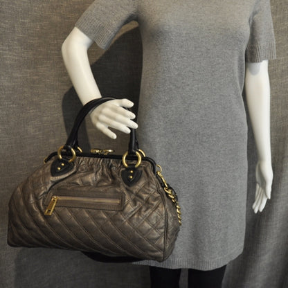 Marc Jacobs Quilted Leather Stam Metallic Bronze 3 of 10