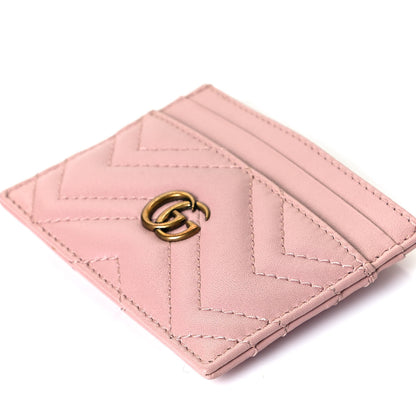 Gucci Calfskin Matelasse GG Marmont Card Holder Perfect Pink 5 of 8