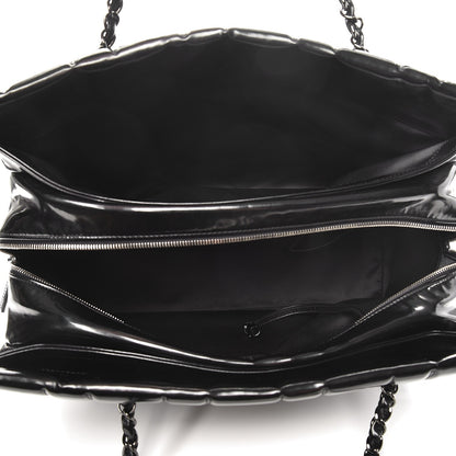 Chanel Vinyl Quilted Frozen Shopping Tote Black 5 of 9
