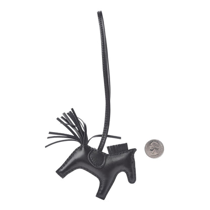 Hermes Milo Lambskin Grigri Rodeo Horse Bag Charm PM So Black 2 of 4