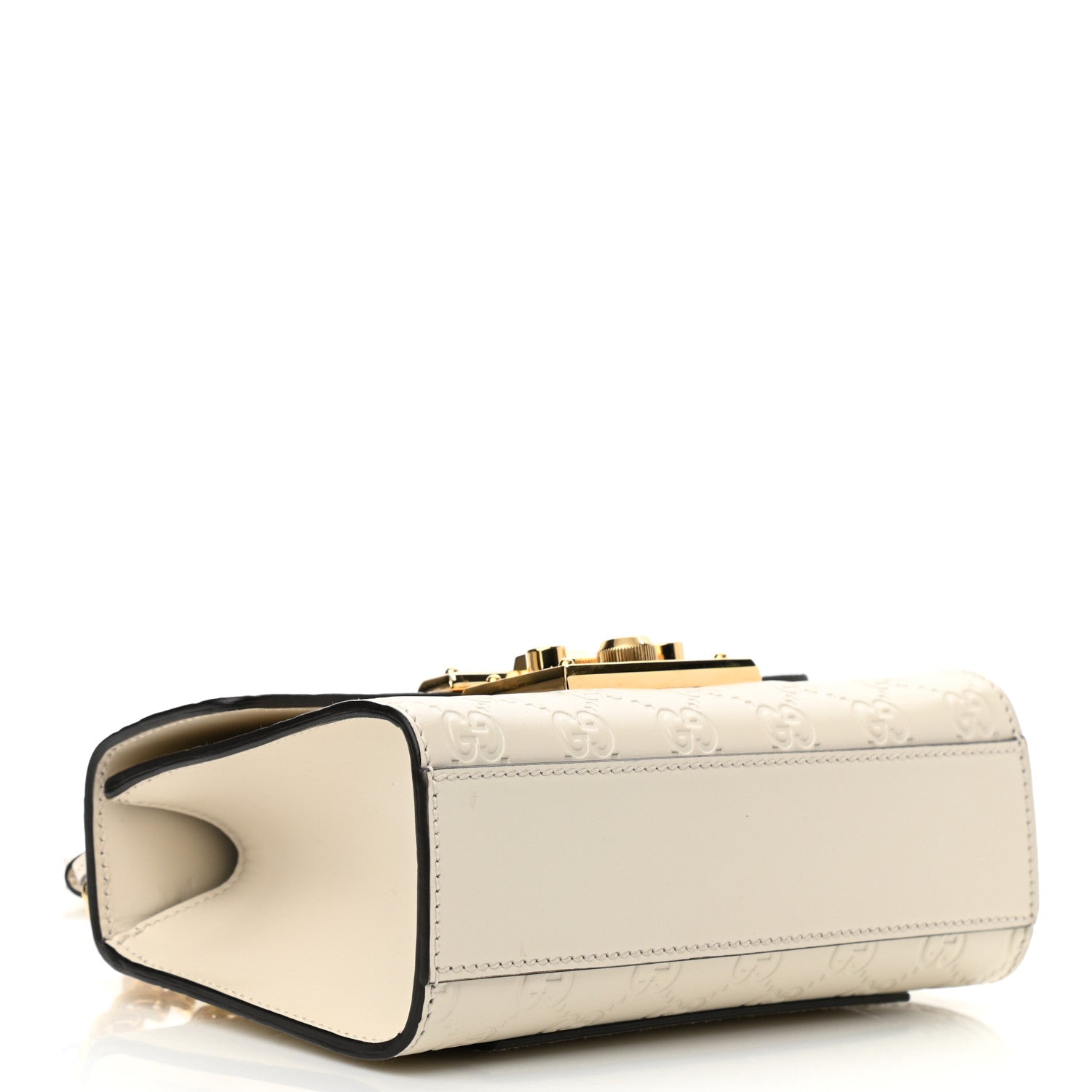 Gucci Guccissima Small Padlock Shoulder Bag White 4 of 10