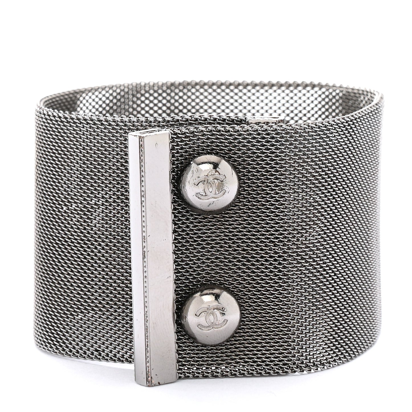 Metal Mesh CC Bracelet Ruthenium