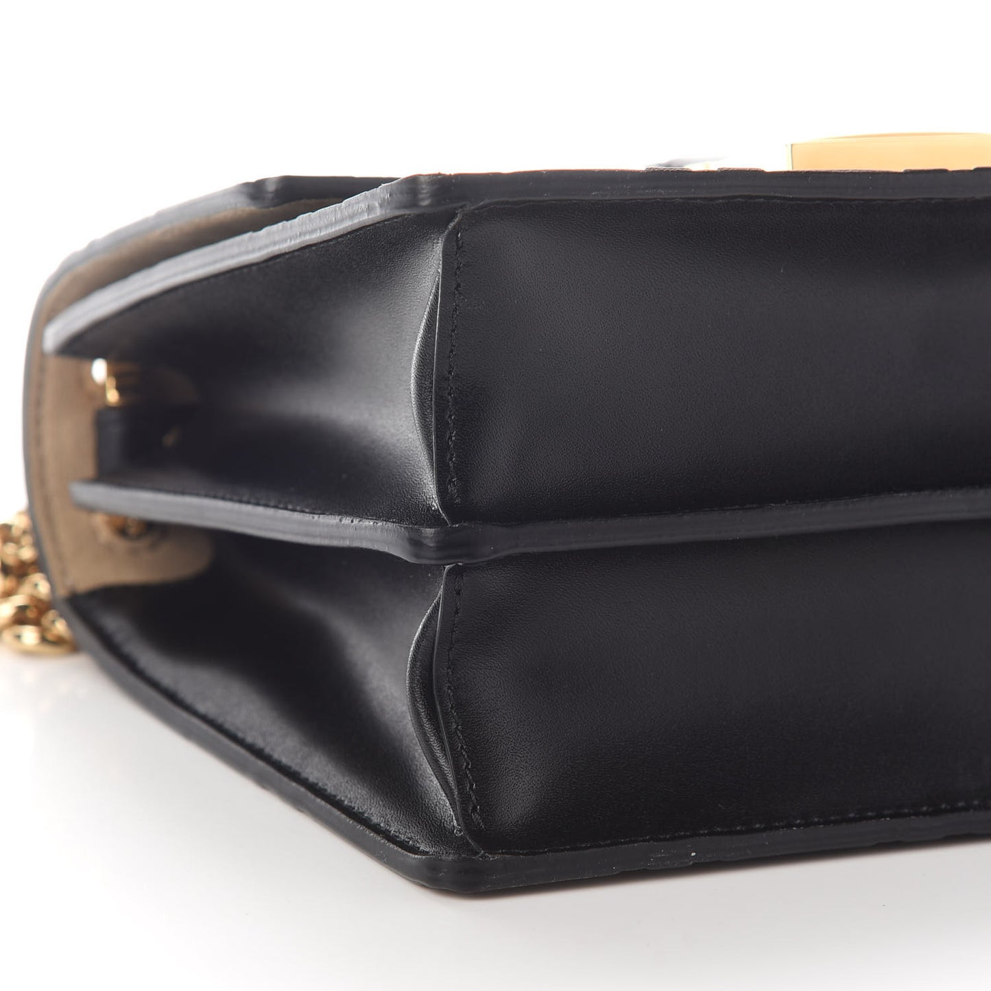 Vitello Liberty Bi-Color FF 1974 Embossed Small Kan U Shoulder Bag Maya Black