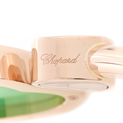 Chopard 18K Rose Gold Diamond Green Agate Happy Hearts Bangle Bracelet 3 of 5
