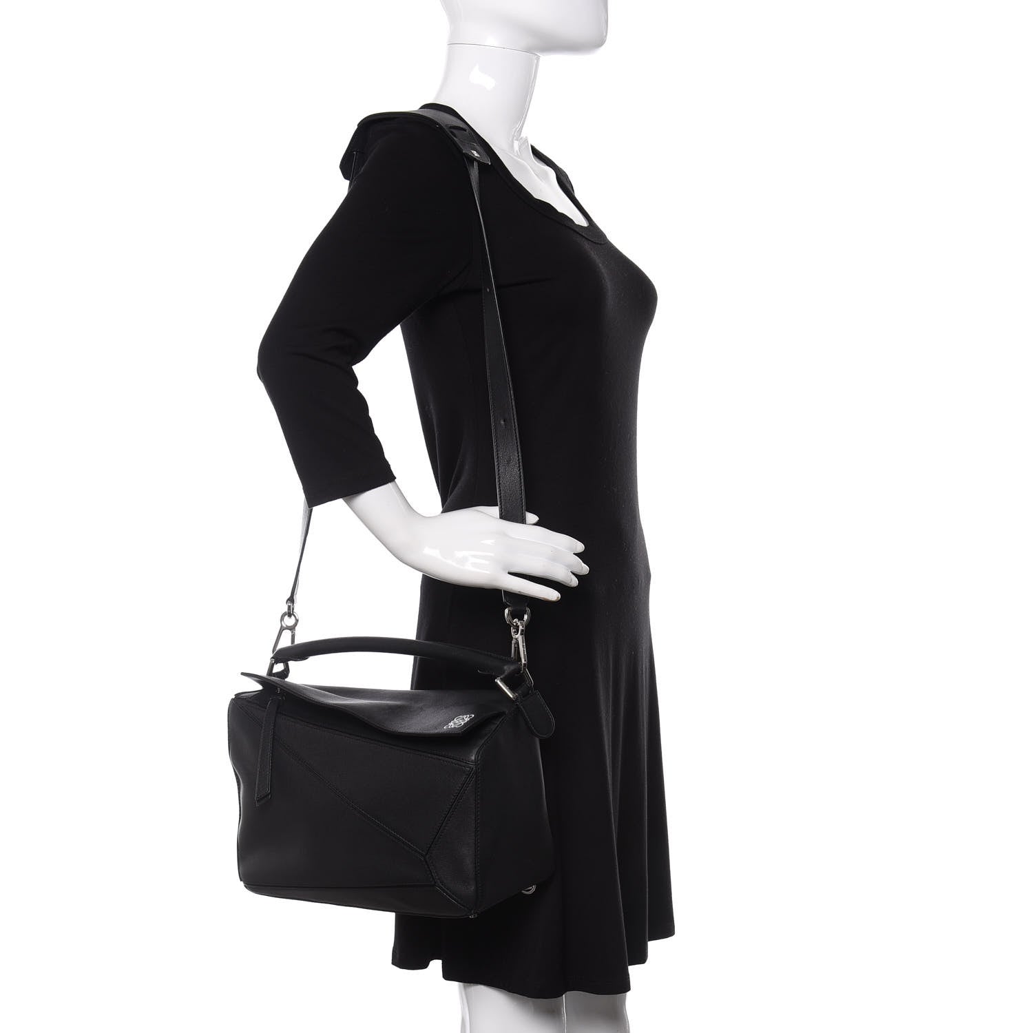 Loewe Calfskin Medium Puzzle Bag Black 2 of 9