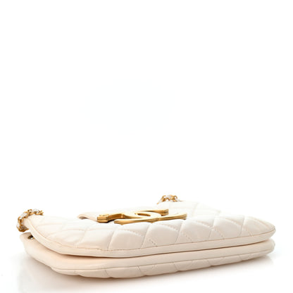 Chanel Lambskin Quilted Giant CC Shoulder Bag White 3 of 10