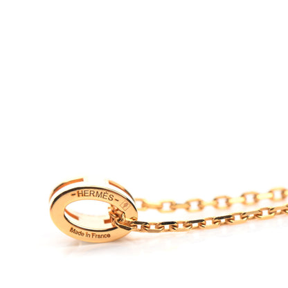 Hermes Lacquered Gold Mini Pop H Pendant Necklace White 5 of 5